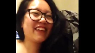 Justine Lim sucks lifeless cock upon facial